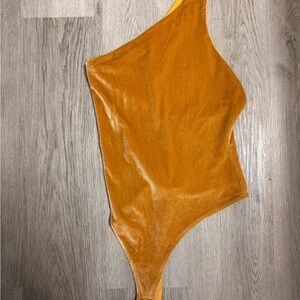 Fabletics One Shoulder Bodysuit in Rich Orange